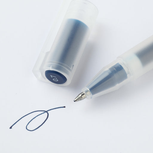 Gel Ink Cap Type Ballpoint Pen 0.7mm Blue Black MUJI