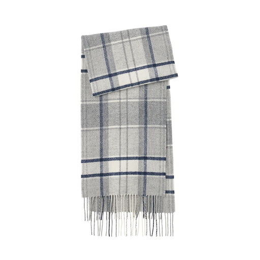 Wool Woven Scarf - Pattern 30x180cm Gray Check MUJI
