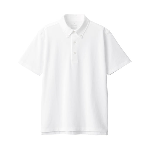 Men's High Twist Pique Polo Shirt White MUJI