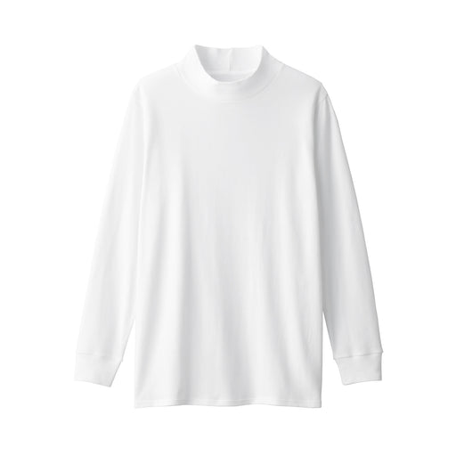 Men's Warm Mock Neck Long Sleeve T-Shirt White MUJI