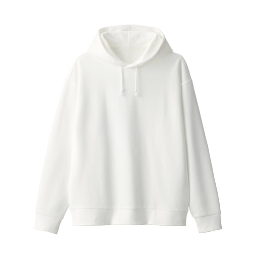 Men's Double Knitted Pullover Hoodie Off White MUJI