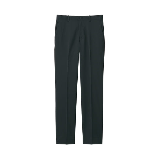 Men's Easy Care Stretch Tucked Pants Black MUJI