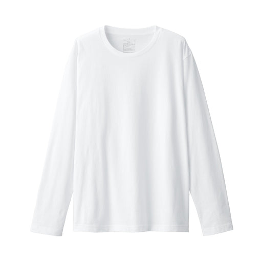 Men's Washed Jersey Long Sleeve T-Shirt White MUJI