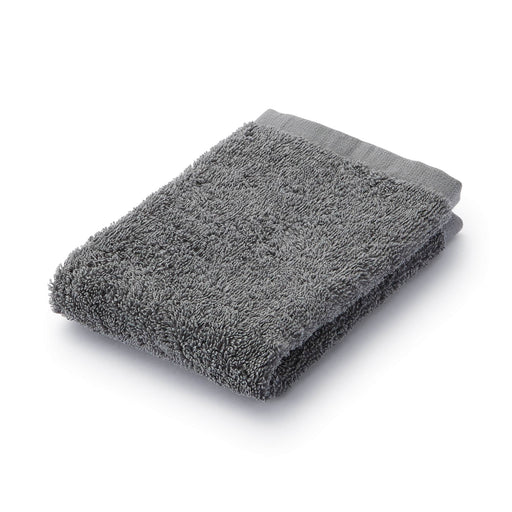 Pile Weave Hand Towel with Loop Charcoal Gray MUJI