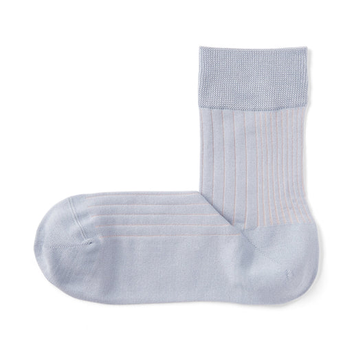 Lustrous Cotton Yarn Short Socks Light Blue 23-25cm (US W7-9 M5-7.5) MUJI