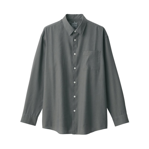 Men's Hemp Blend Long Sleeve Shirt Gray MUJI