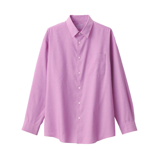Men's Hemp Blend Long Sleeve Shirt Purple MUJI
