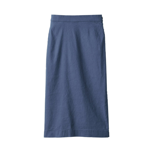 Women's Stretchy Hemp Mix Straight Skirt Smoky Blue MUJI