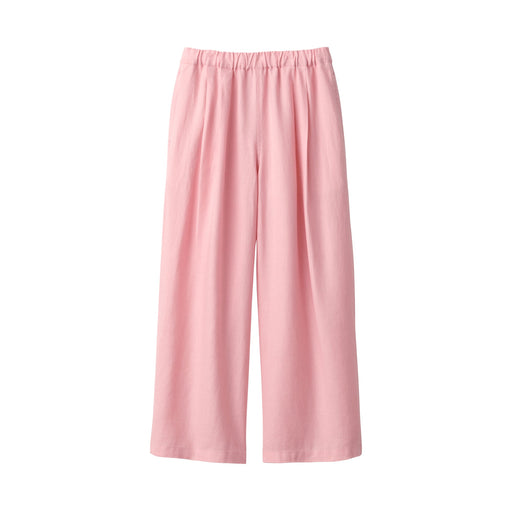 Women's Linen Easy Wide Pants Pink MUJI