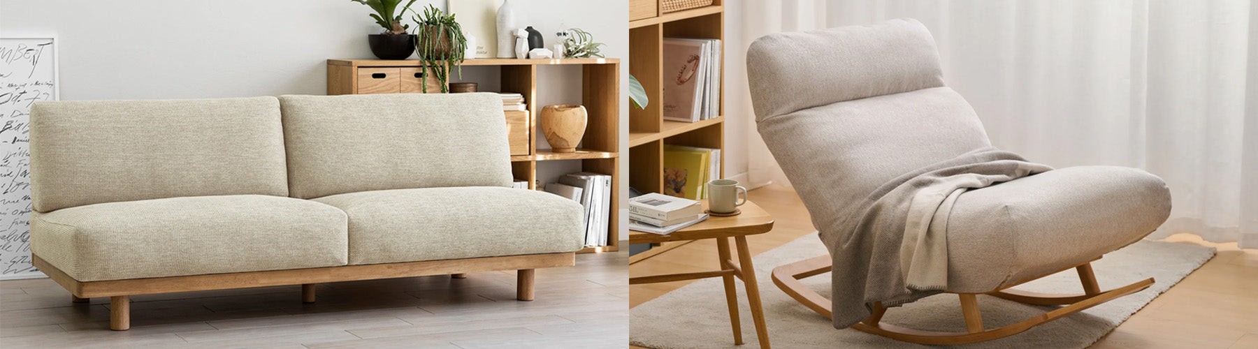 Sofas & Rocking Chair in living room setting.