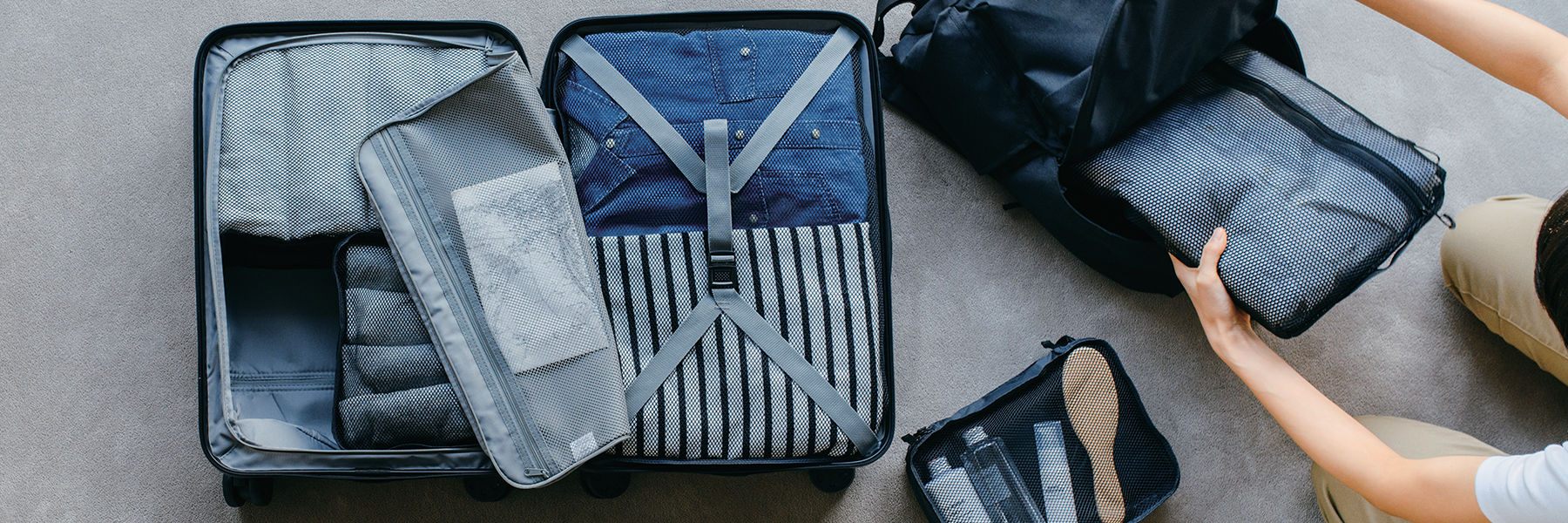MUJI hard shell luggage and travel accessories