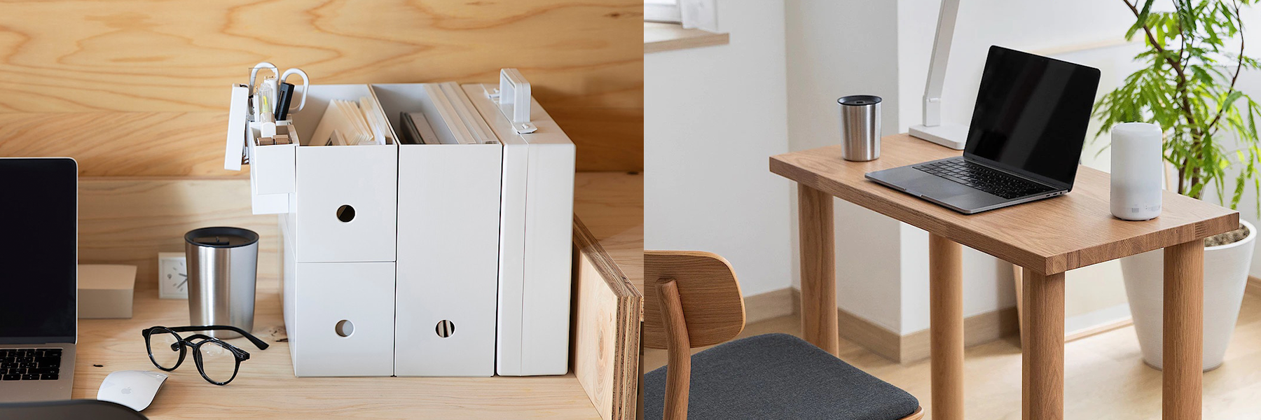 MUJI file boxes, and aroma diffuser for the wfh dad