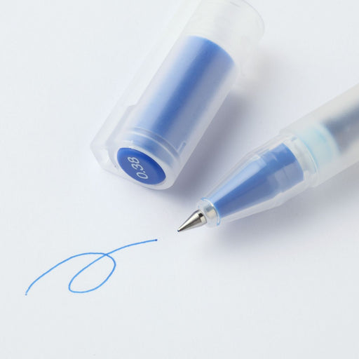 Gel Ink Ballpoint Cap Type Pen 0.38 mm Blue MUJI