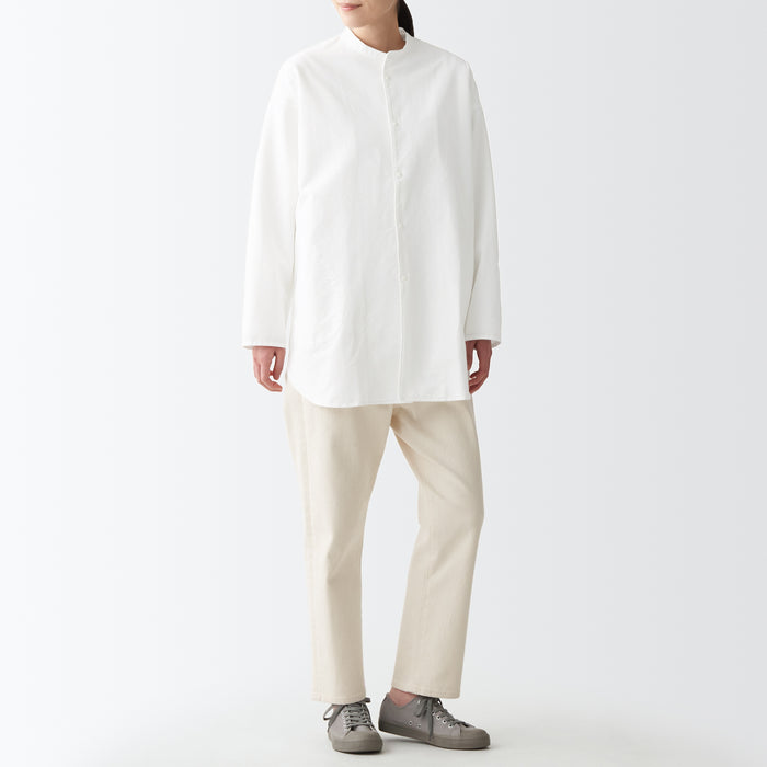 Unisex Washed Oxford Middle Length Over Shirt | Sale | MUJI USA