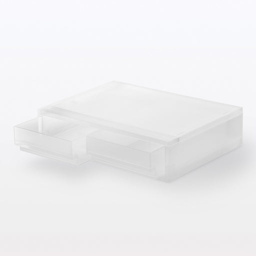 Polypropylene Case 2 Drawer - Wide Flat (W14.5 x D10.2 x H3.5”) MUJI