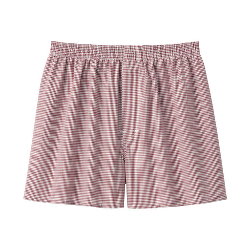 Broadcloth Front Open Trunks Burgundy Check MUJI