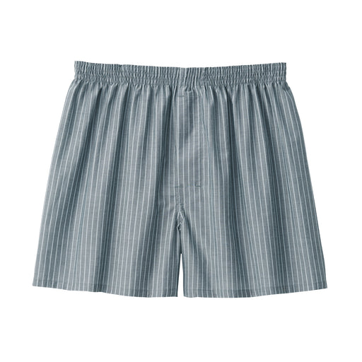 Lyocell Blend Front Open Trunks Dark Navy Stripe MUJI