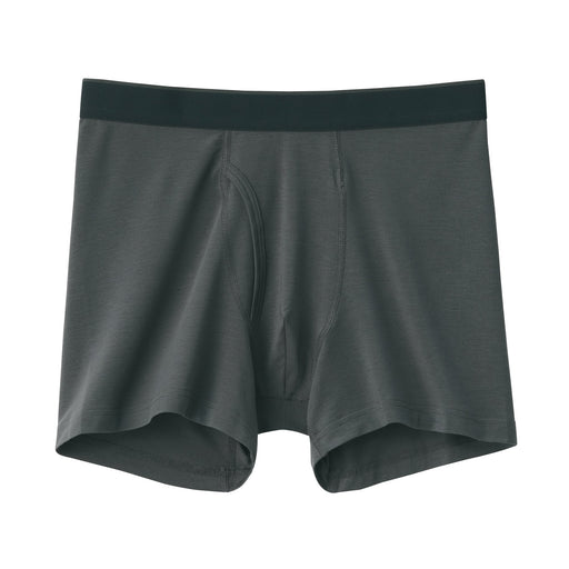 Lyocell Blend Front Open Boxer Briefs Dark Gray MUJI