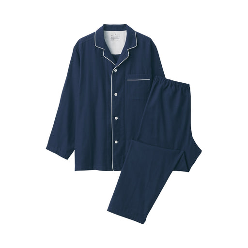 Side Seamless Double Gauze Pajamas Dark Navy MUJI