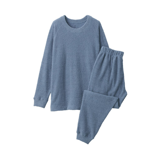 Soft-Knit Fleece Loungewear Set Smoky Blue MUJI