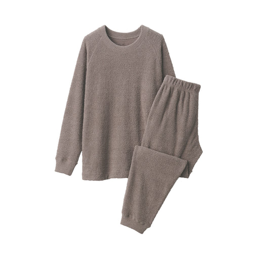 Soft-Knit Fleece Loungewear Set Grayish Brown MUJI