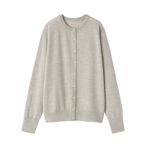 Wool Crewneck Cardigan Oatmeal MUJI