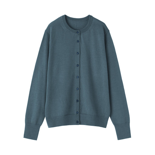 Wool Crewneck Cardigan Smoky Blue MUJI