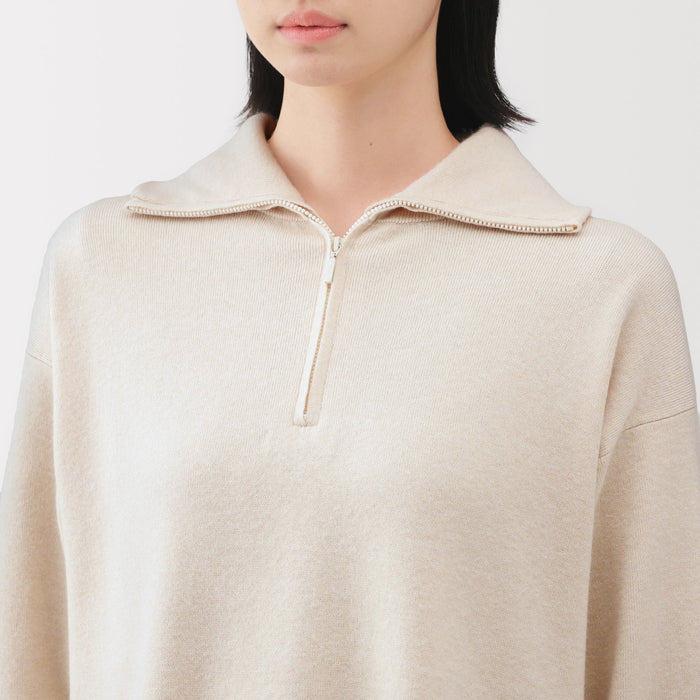 Milano Rib Half Zip Sweater | Women's Fall Knitwear | MUJI USA