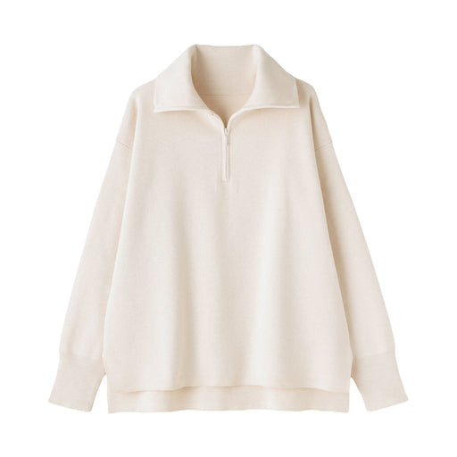 Milano Rib Half-Zip Sweater Off White MUJI