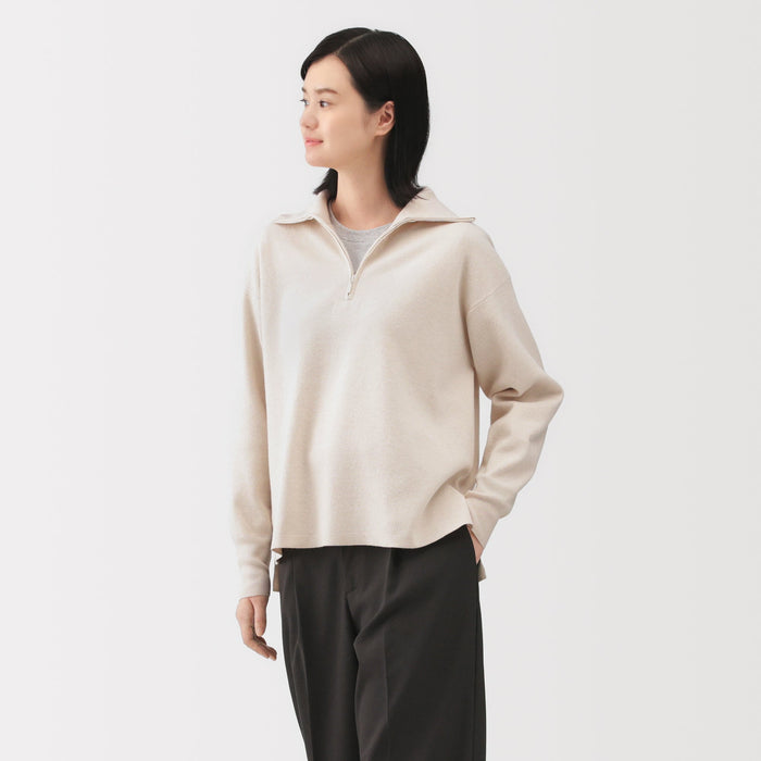 Milano Rib Half Zip Sweater | Women's Fall Knitwear | MUJI USA