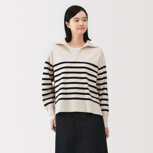 Milano Rib Half-Zip Sweater MUJI