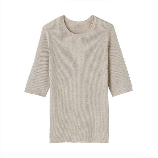 Lyocell Blend Half Sleeve Sweater Oatmeal MUJI