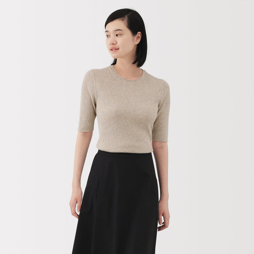 Lyocell Blend Half Sleeve Sweater MUJI