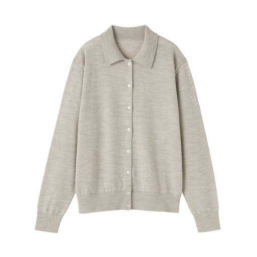 Wool Polo Cardigan Oatmeal MUJI