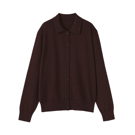 Wool Polo Cardigan Dark Brown MUJI