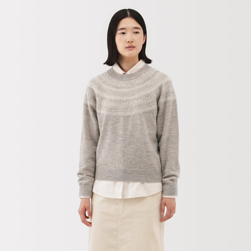 Andes Wool Blend Jacquard Sweater MUJI