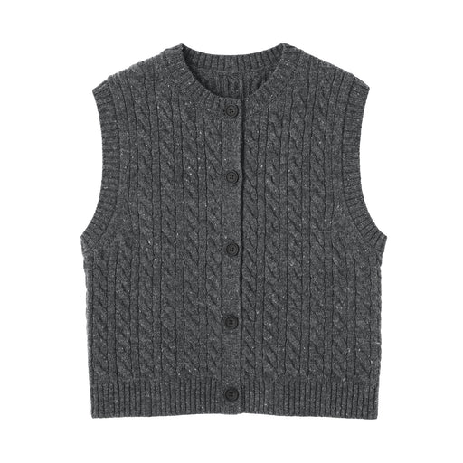 Andes Wool Blend Vest Charcoal Gray MUJI