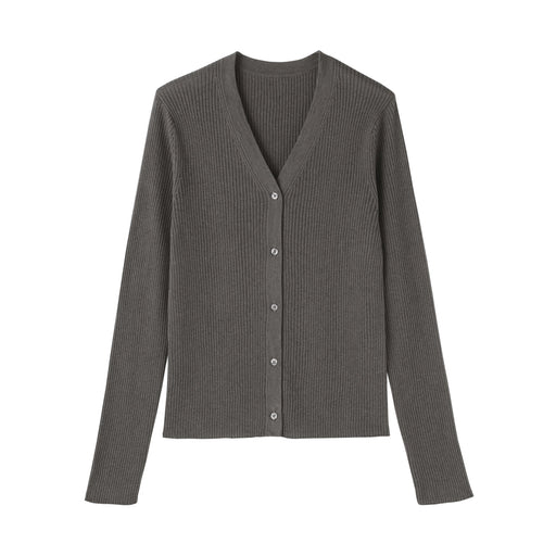 Lyocell Blend V-Neck Cardigan Smoky Brown MUJI