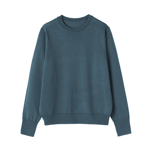 Wool Crewneck Sweater Smoky Blue MUJI