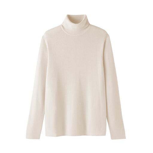 Wool Turtleneck Sweater Off White MUJI