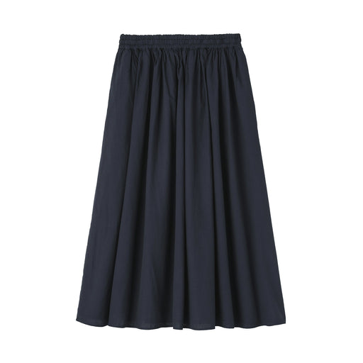 Cotton Voile Gathered Skirt Dark Navy MUJI