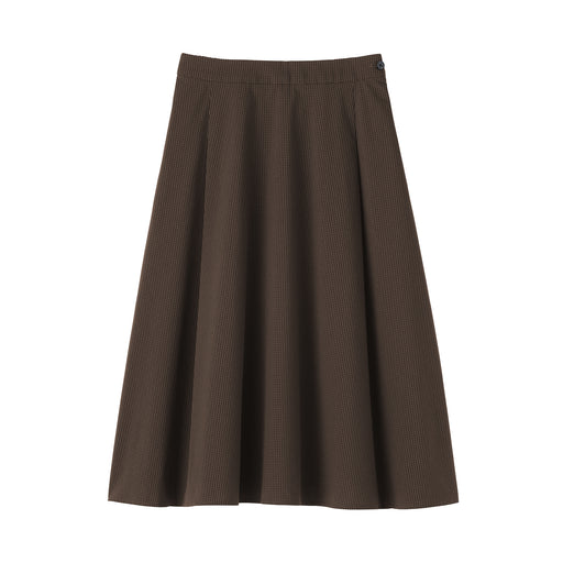 Broadcloth Flared Skirt Brown Check MUJI