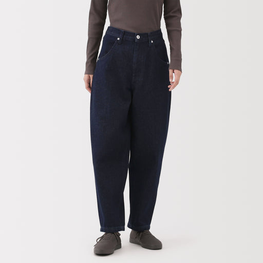 Kapok Blend Denim Barrel Pants MUJI