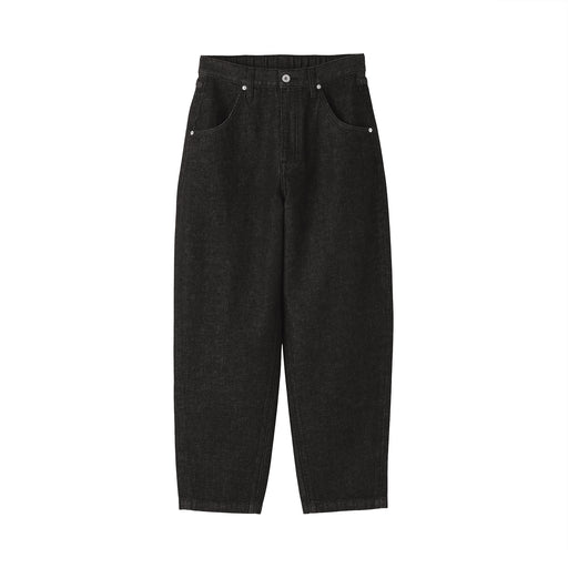 Kapok Blend Denim Barrel Pants Black MUJI
