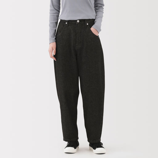 Kapok Blend Denim Barrel Pants MUJI