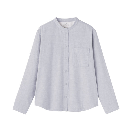 Flannel Stand Collar Shirt Light Gray MUJI