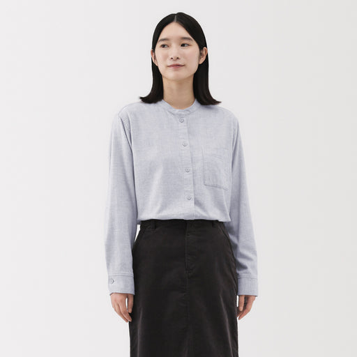Flannel Stand Collar Shirt MUJI