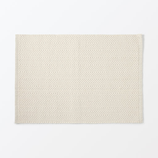 Cotton Hand Woven Floor Mat (W19.7 x L29.5") Ivory MUJI