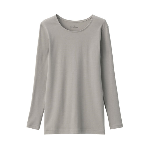 Warm Cotton Crew Neck T-Shirt Grayish Brown MUJI