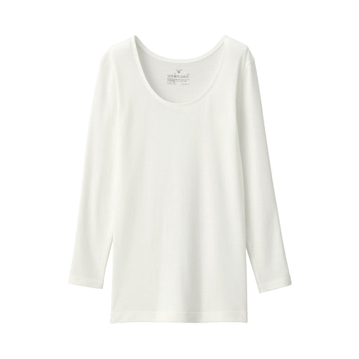 Warm Cotton U-Neck T-Shirt Off White MUJI